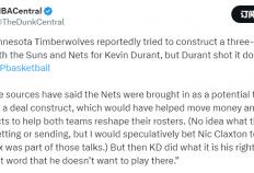 虎扑BBS-真不想去明尼苏达！杜兰特拒绝森林狼三方交易提议 华子也没招募他