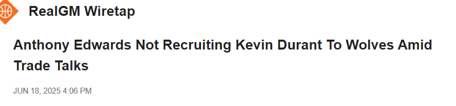 虎扑BBS-真不想去明尼苏达！杜兰特拒绝森林狼三方交易提议 华子也没招募他