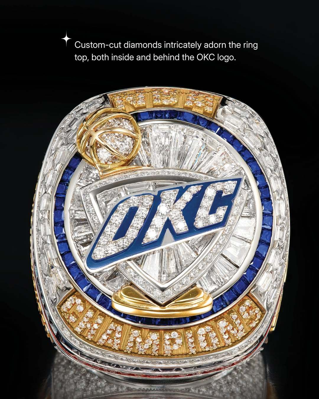 虎扑网址-俄克拉荷马城雷霆队NBA总冠军戒指亮相